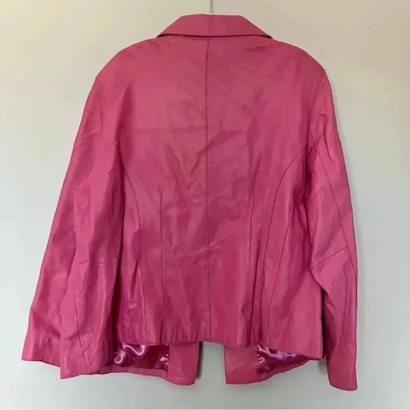 Lane Bryant pink leather  Barbiecore jacket 22/24 - Picture 2 of 6